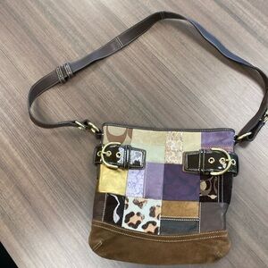 Coach Patch Work Purse with adjustable shoulder strap! Good condition!